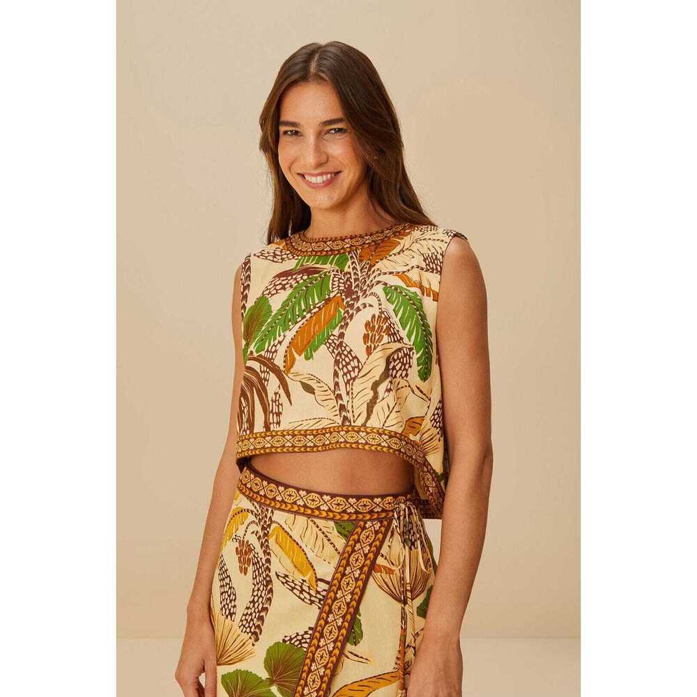 Sand Foliage Sketch LENZING™ ECOVERO™ Euroflax™ Blouse